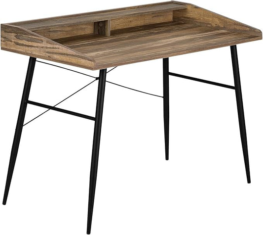 Monarch Specialties I 7538 Computer Desk Home Office Laptop Storage Shelves 48 L Work Metal Laminate Brown Black Contemporary Modern