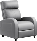 JUMMICO Recliner Chair Adjustable Home Theater Single Recliner Sofa Furniture with Thick Seat Cushion and Backrest Modern Living Room Recliners (Leather Grey)