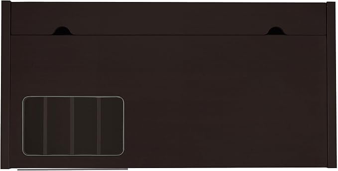 Stonecroft Furniture Computer Desk with Charging Station 47.25 in Wide MDF and Glass in Cappuccino Finish 3 Drawers Keyboard Drawer Contemporary Style Office Desk for Home or Professional Use