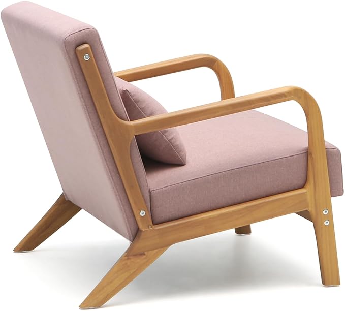 CottonColors Accent Chair Living Room Chairs &amp Reading Chair - Solid Wood Frame with Soft Cushion Removable Machine-Washable Cover (Multiple Colors)