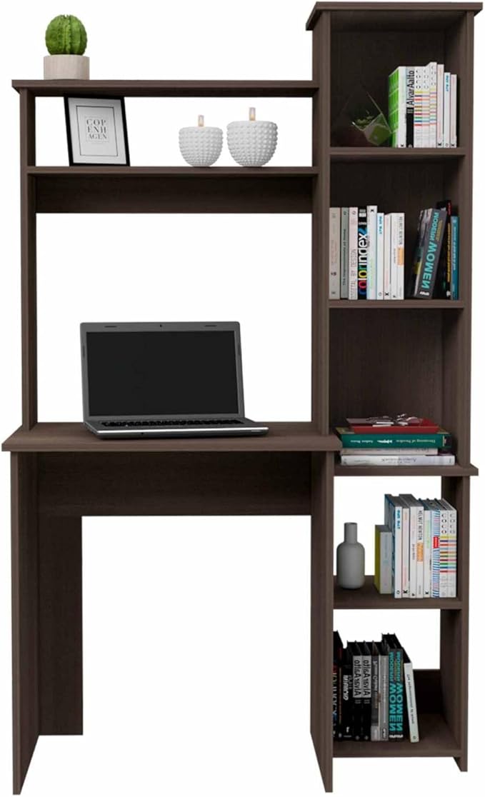 Nashville Writing Desk Six Shelves for Versatile Home Office Organization