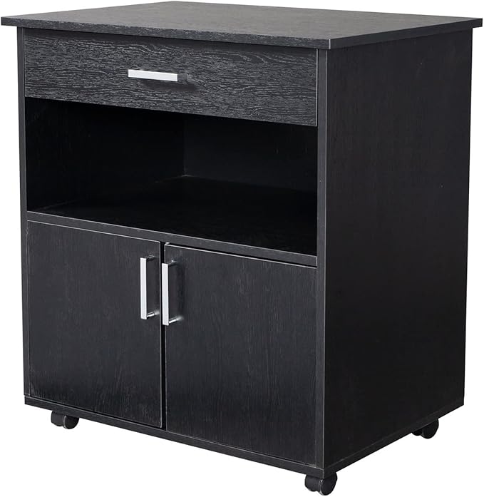 HASMI Filing Cabinet T One Drawer File Cabinet One Layer Frame Double Doors MDF and PVC Wooden Filing Cabinet Black Storage Cabinet