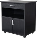 HASMI Filing Cabinet T One Drawer File Cabinet One Layer Frame Double Doors MDF and PVC Wooden Filing Cabinet Black Storage Cabinet