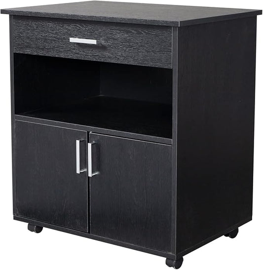 HASMI Filing Cabinet T One Drawer File Cabinet One Layer Frame Double Doors MDF and PVC Wooden Filing Cabinet Black Storage Cabinet