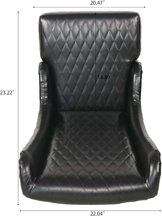 HomVent 1PCS Chair with Super High Wing-Back Velvet/PU Leather Upholstered Armless Throne Chair with Diamond Lattice Design Retro Elegant Side Chair for Living RoomKitchen