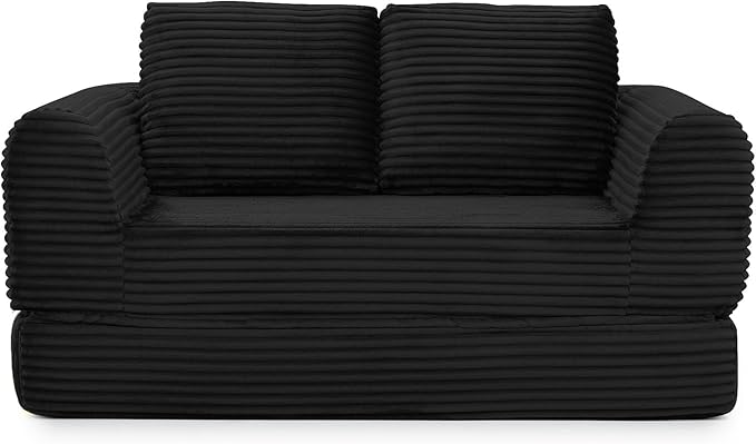 Foldable Boneless Love Seat Couches in a Box Modern Floor Foam Sleeper Sofa Bed 2-in-1 Convertible Cloud Sofa for Home Apartments Bedroom