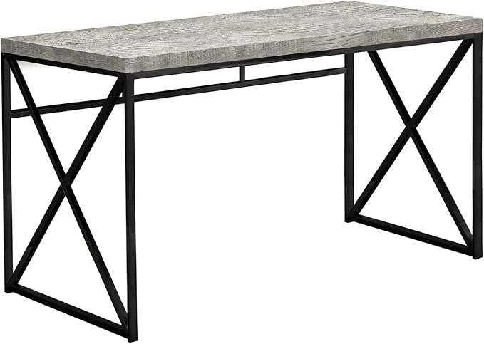 Grey Laminate Contemporary Computer Desk - Modern Home Office Laptop Table for Small Spaces