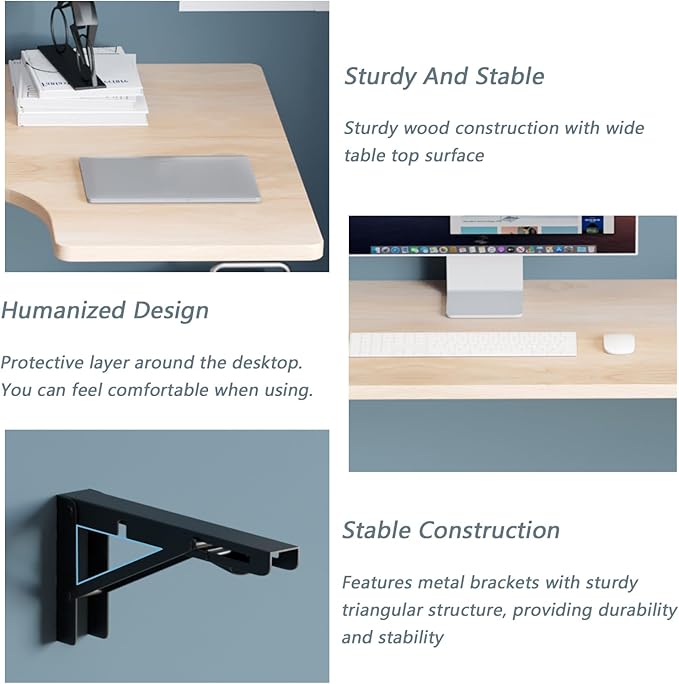 Wall Mounted L-Shape Corner Desk Home Office Corner Table Floating Laptop Desk Fold Down For Study Bedroom Bathroom Or Balcony(120X70X50cm(47.2X27.5X19.6in)Teak)