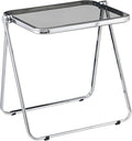 KAIHAOWIN Folding TV Tray Table Acrylic Foldable Table No Assembly Required Tiny Desk for Home Office Side Table Small Computer Desk for Small Spaces (Grey)