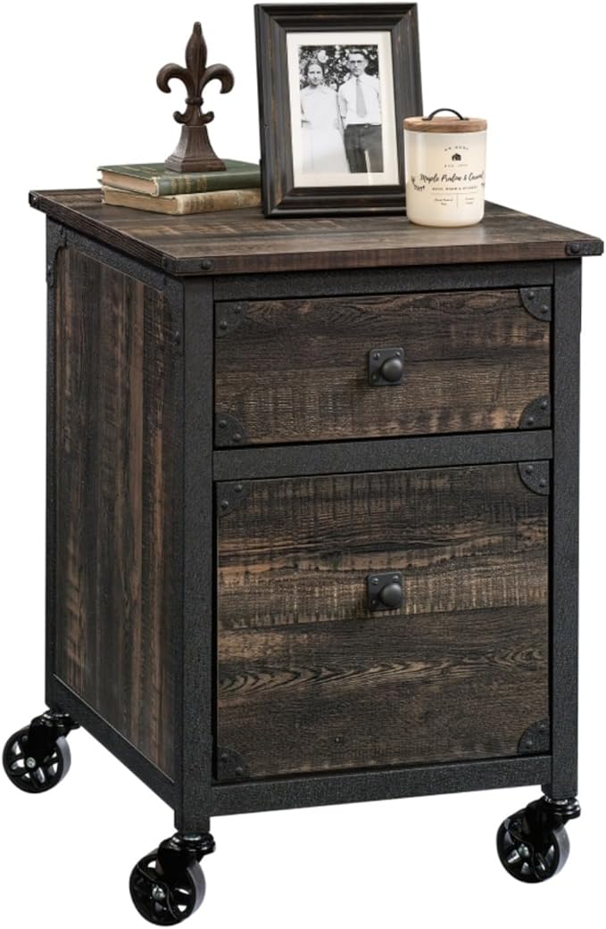 Hassyee Durable Powder-Coated Metal Frame Two Spacious Drawers Mobile Filing Cabinets with Smooth-Glide Drawer Home Office File Cabinet