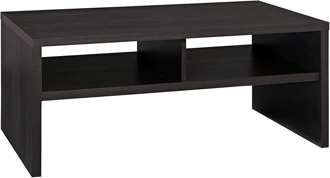 ClosetMaid 1664 Rectangular Coffee Table with Storage Shelves Black Walnut