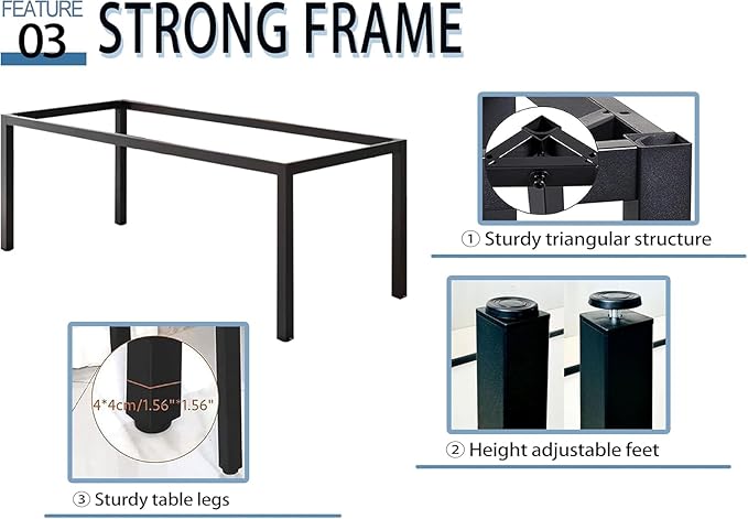 55 × 24 inches Desk Sturdy Metal Frame Computer Desk Spacious Office Desk &amp Writing Desk with Easy Assembly Durable Workstation for Home Office