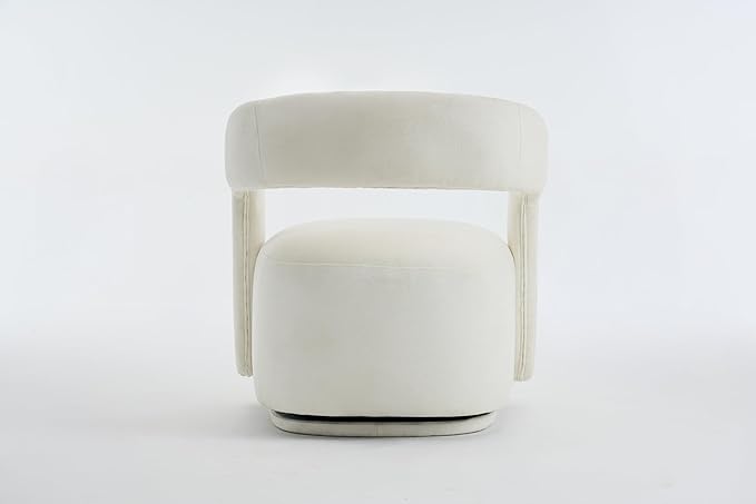 KEIKI Swivel Accent Chair Modern Barrel Chair for Living Room/Bedroom 360° Rotation Ergonomic Design Easy Assembly Comfy Chenille Fabric