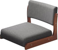 Floor Chair with Back Support Legless Wooden Tatami for Bay Window Living Room Bedroom Tea House Accent Japanese Style Seat with Thick Cushion