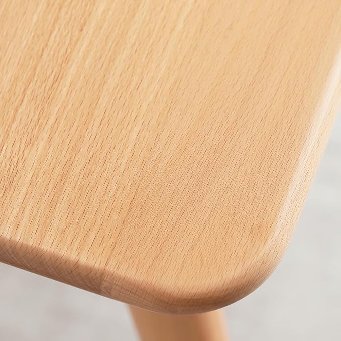 Solid Wood Computer Desk - 47'' Large Size Office Desk with 2 Drawers Modern Simple Style PC Table with Gap Design for Home Office Work Student Study Makeup Workstation (Beech)