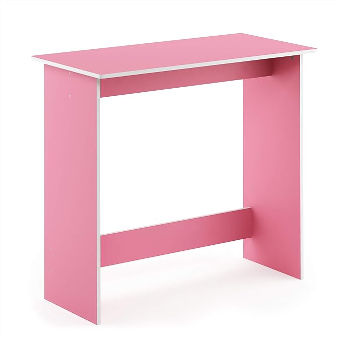 FURINNO Simplistic Study Table Pink 15.5 in x 31.5 in x 29.75 in (D x W x H)
