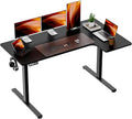 EcoZen Standing Desk Electric Height Adjustable Desk 55 x 33.5 Inches L Shaped Sit Stand up Desk Computer Home Office Desk Memory Preset with Two-Piece Fir Wood Desktop (Black 55 * 33.5 Inch)