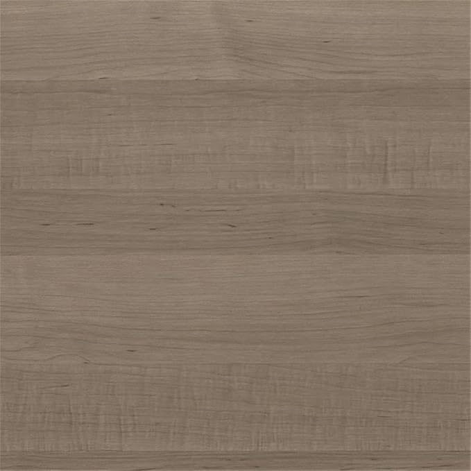 Pemberly Row 60W L Shaped Computer Desk with Hutch Ash Gray Engineered Wood Built-in Wire Management Storage Cabinet File Drawer Fluted Glass Door Home Office Corner Desk