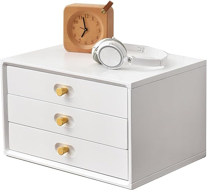 Wood File Cabinets - Wooden Desktop Multilayer Drawer Jewelry Box Office Supplies Storage for Home &amp Workspace Stylish Countertop Solution