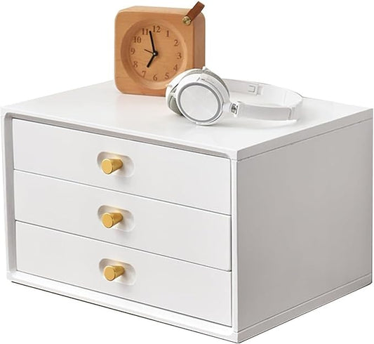 Wood File Cabinets - Wooden Desktop Multilayer Drawer Jewelry Box Office Supplies Storage for Home &amp Workspace Stylish Countertop Solution