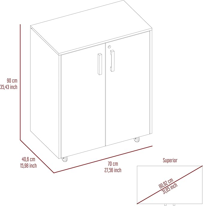 Gray Mobile Filing Cabinet with Shelf Double Door 4 Wheels Rectangular Portable Filing Cabinet Traditional for Office Study Room