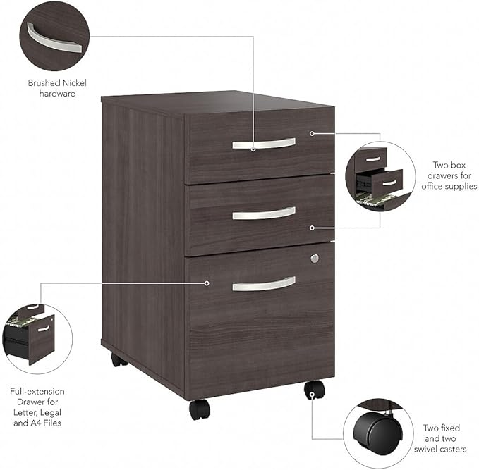 Bush Business Furniture Office Table with Open Metal Leg Design and Privacy Panel Hybrid Large Computer Desk for Home Office 72Wx30Lx30H