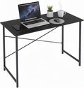 Computer Desk 40 Inch Simple Home Office Desk Study Writing Table Sturdy Metal Frame Scratch-Resistant MDF Desktop for Bedroom Dorm Workspace Small Space Black