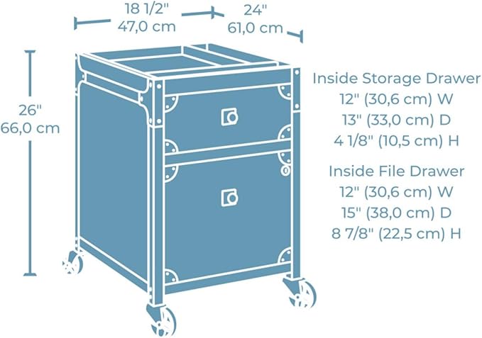 Hassyee Compact Size 2-Drawer Mobile File Cabinet with Smooth-Rolling Casters for Easy Mobility Modern Look Filing Cabinets with Full-Extension Drawer Slides for Easy Access