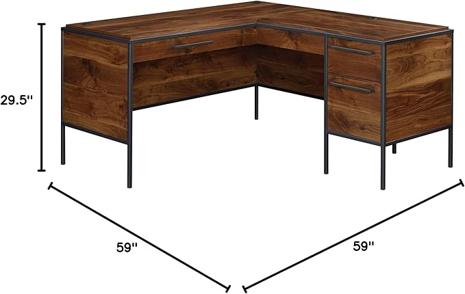 Sauder® Nova Loft 59W L-Shape Corner Desk Grand Walnut