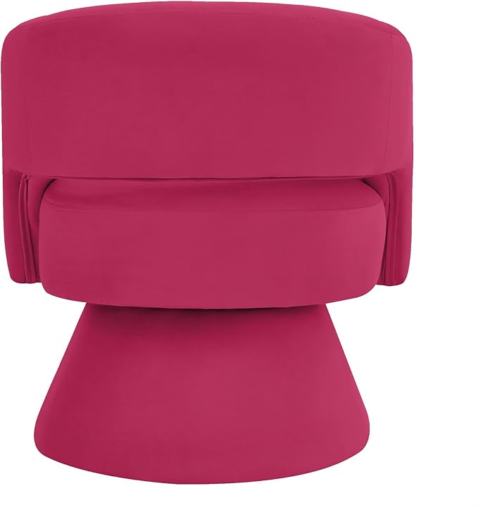 GDFStudio Swivel Barrel Chair Accent Arm Chair for Living Room Upholstered Velvet Round Reading Armchair Modern 360 Degree Comfy Swivel Chair with Open Backrest for Bedroom Office Rose Pink