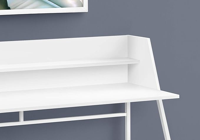 Monarch Specialties I 7545 Computer Desk Home Office Laptop Storage Shelves 48 L Work Metal Laminate White Contemporary Modern