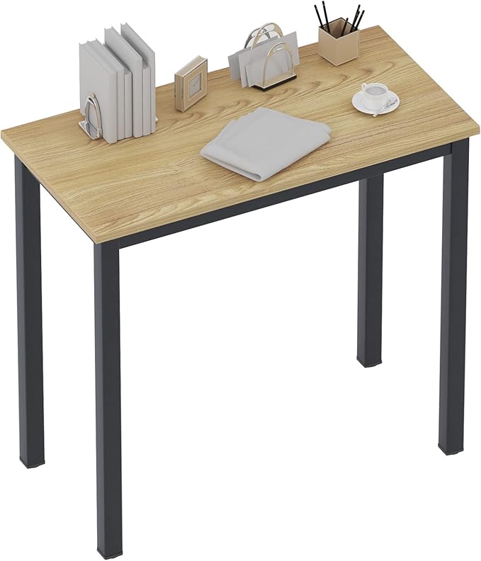 SogesGame Small Computer Desk 31.5 inches Small Office Desk Computer Table Study Writing Desk Workstation for Home Office Teak Black