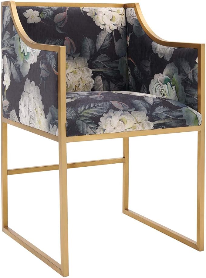 TOV Furniture Atara Floral Velvet Gold Chair