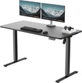 48 x 24 in One-Piece Electric Standing Desk Adjustable Height Sit to Stand Up Desk for Home Office Work &amp Study Black Frame &amp Black Desktop (2 Packages)