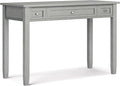 SIMPLIHOME Warm Shaker Desk - 48 Inch Wide Solid Wood Writing Desk in Fog Grey Transitional Home Office Computer Table for Workspace or Study with Flip-Down Keyboard Tray and 2 Drawers