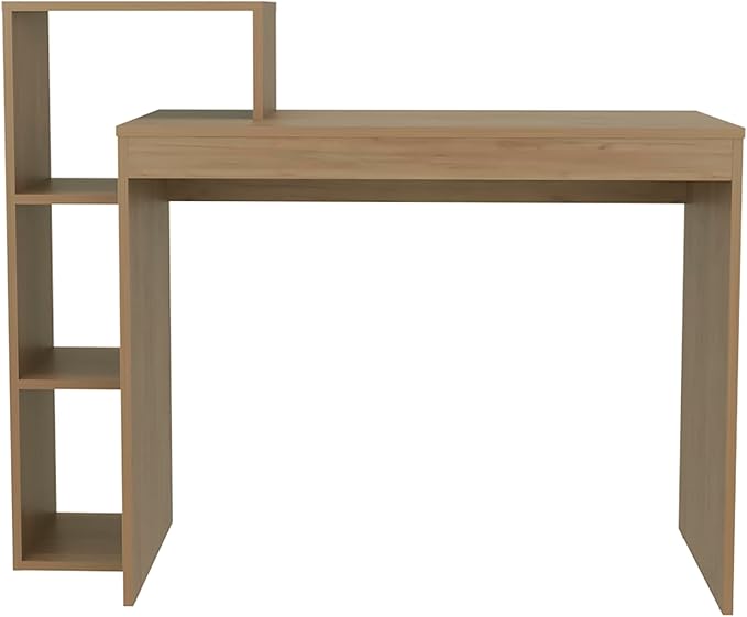 43 Wide Four Shelves Writting Desk Home Office Living Room Gamer Desk Natural Oak