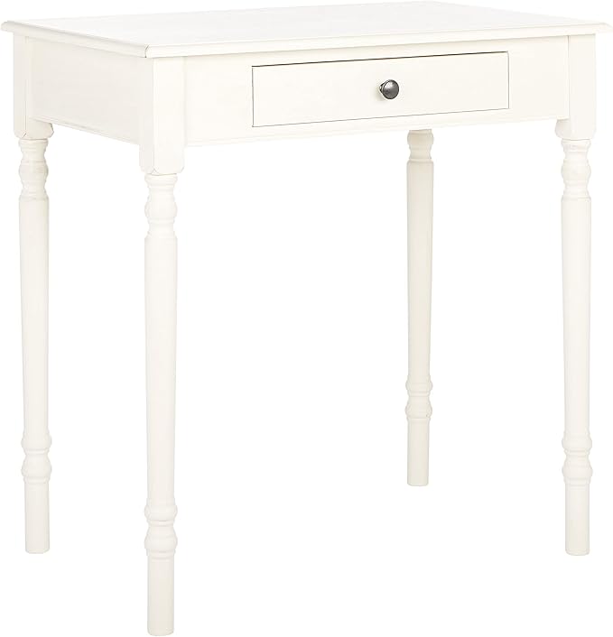 SAFAVIEH Home Collection Arina Distressed White 1-Drawer Computer Table Office Desk