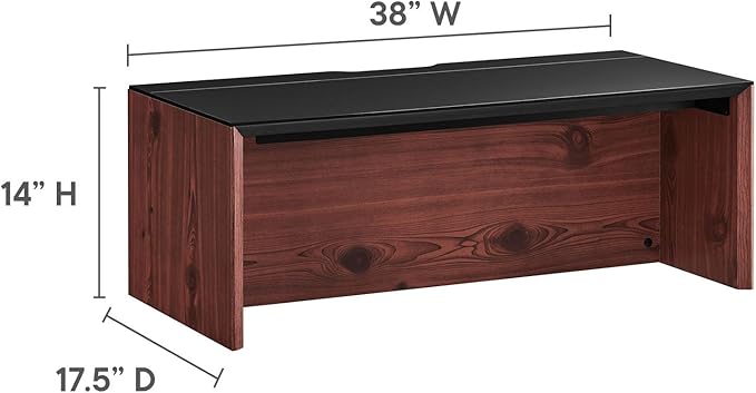 Modway EEI-6206-BLK-CHE Kinetic 38 Wall-Mount Office Desk Black Cherry