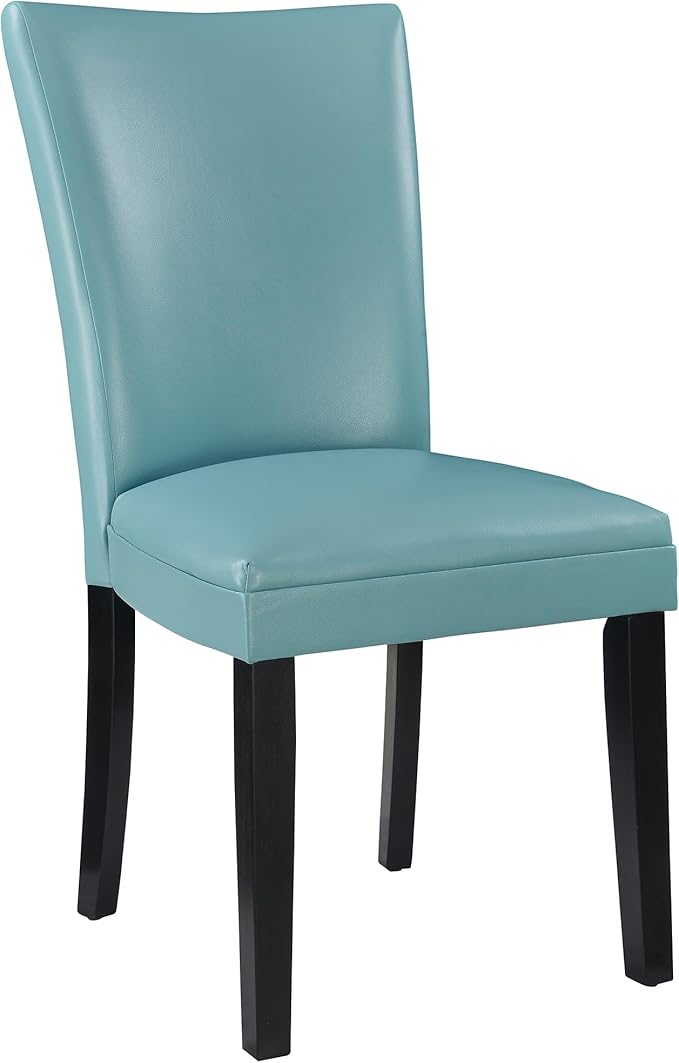 MODERION Parsons Solid Wood Dining Chairs Set of 6 with UP High Back Kitchen Chairs with Upholstered Seat Holds Up to 300 LbsAccent Chairs Easy Assembly Light Blue CY1331HL