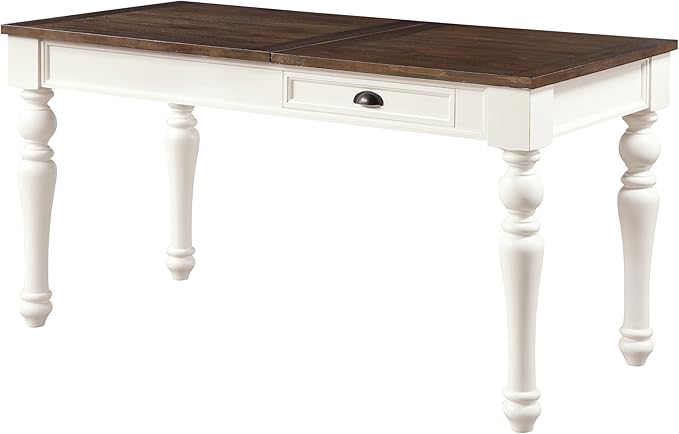 Steve Silver Furniture Joanna Lift-Top Desk Office/Writing/Standing Desk Single Storage Drawer Home Office Farmhouse Design Study Workstation 60 W x 28 D x 31 H Ivory/Brown