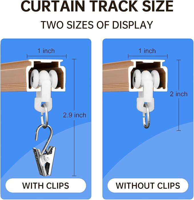 Ceiling Curtain Track Ceiling and Wall Mounted Heavy-Duty Curtains Rails Room Divider Curtains Shower RV Tracks Ceiling Sliding Curtain Rods With Clips Gold 12ft.