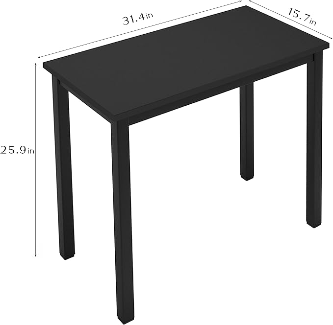 SogesGame Computer Desk31 inch Home Office Desks for Small Spaces Writing Study Corner Desk Modern Simple Style Laptop TableEasy to Assemble Black
