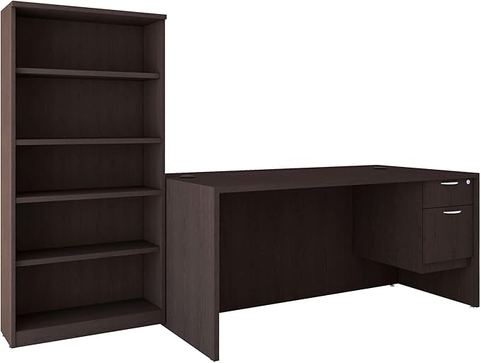 Alera ALEVA552222ES 15.63 in. x 20.5 in. x 19.25 in. Valencia Series 2-Drawer Hanging File Pedestal - Espresso