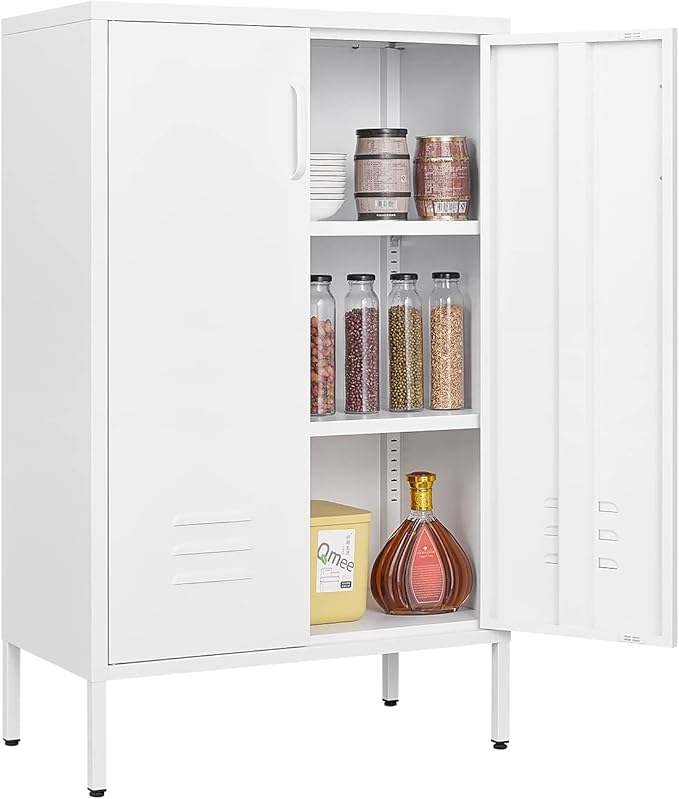 Suitable for Steel Storage cabinets in Living Rooms Kitchens and bedrooms 2 Door Miscellaneous Storage Cabinet Garage Tool Storage Cabinet and Office File Cabinet2 Movable partitions