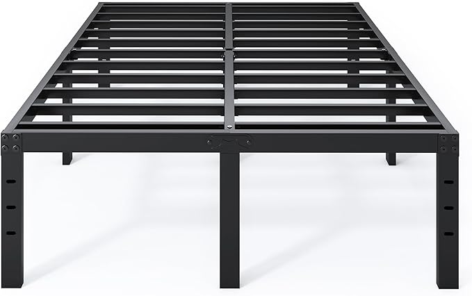 Full Size Bed Frame - 18 in Sturdy Platform Bed Frame Full Heavy Duty Metal Bed Frame No Box Spring Needed Quick &amp Easy Assembly No Noise Black