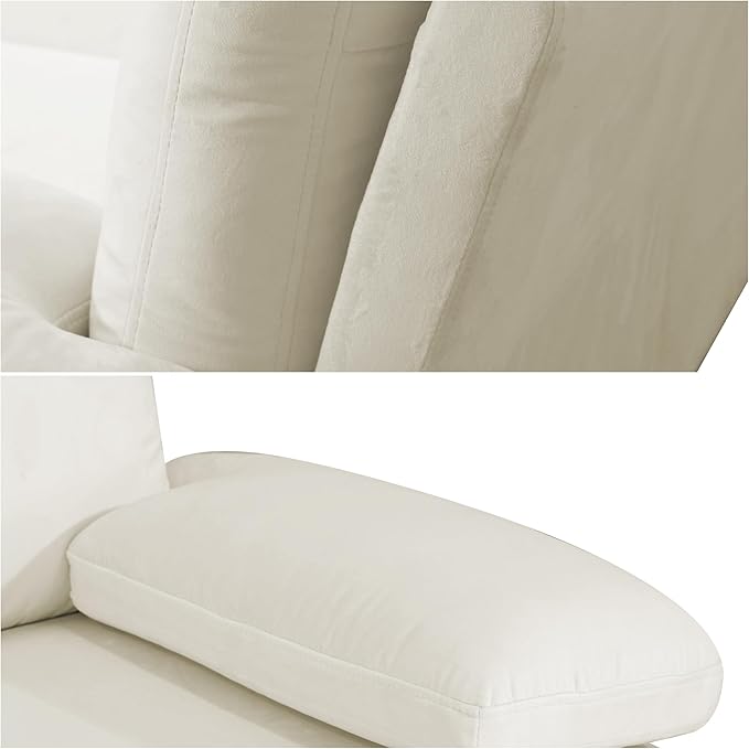 Sectional Couches for Living Room Furniture Sets 4 Seat U Shaped Sectional Couch with Storage Adjustable Couch with Armrests and Ottoman for Apartment White