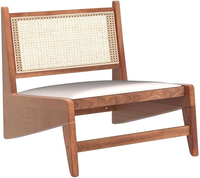 HAOBO Home Rattan Chair Mid Century Modern Accent Chair for Reading Living Room Home Bedroom