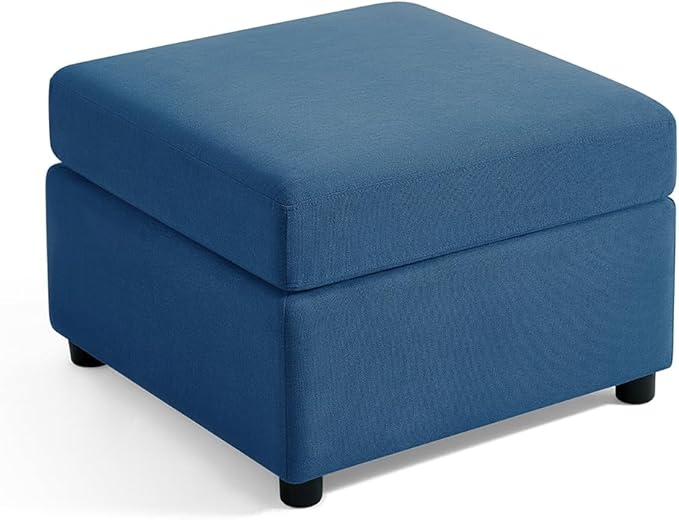 LINSY HOME Modular Sectional Sofa with Storage Washable Sectional Couch Covers Changeable Couch Ottoman to Extend Your Sofa Blue