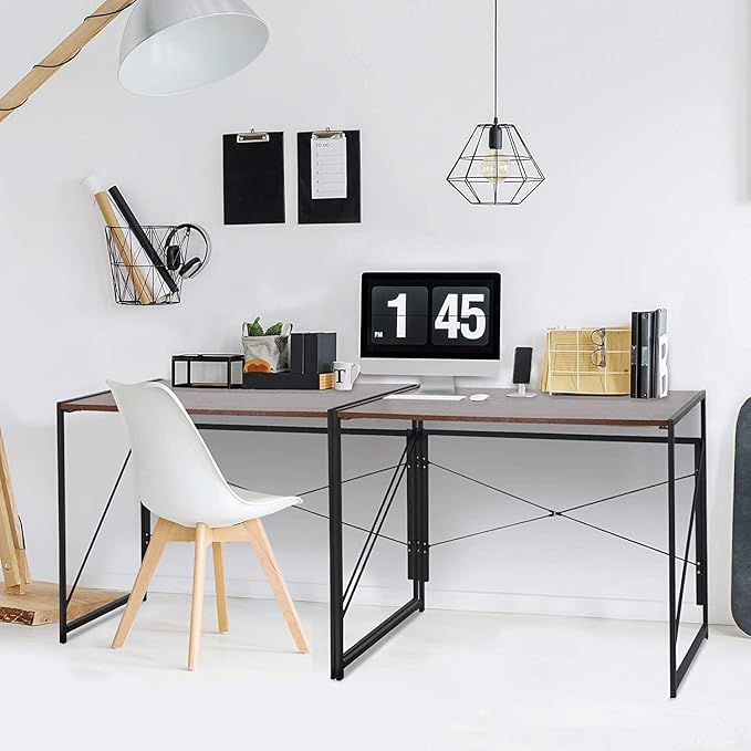 Folding Computer Desk 39 Writing Computer Desk Space Saving Sturdy Modern Simple Work Home Office Gaming Table Portable PC Corner Laptop Table