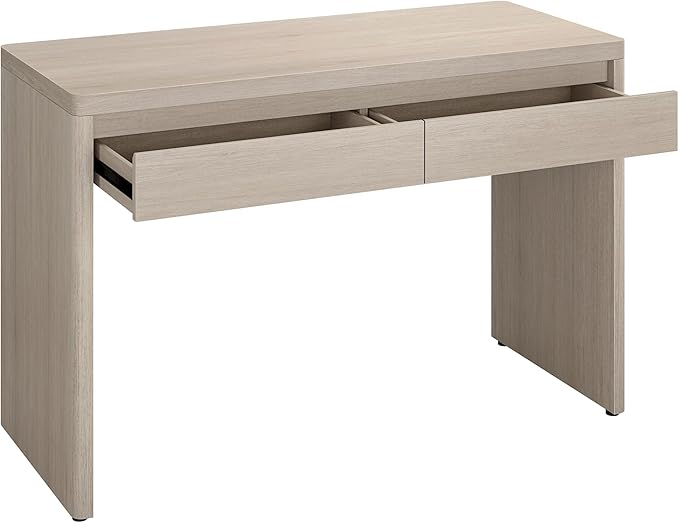 Henn&ampHart 48 Modern Rectangular Wooden Home Office Desk Computer Desk Writing Table with 2 Storage Drawers for Home Office Beech White
